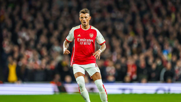 Ben White pictured playing for Arsenal against Porto in the UEFA Champions League in March 2024